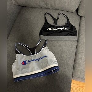 ♥️ Champion Women's Black and Gray Sports Bras